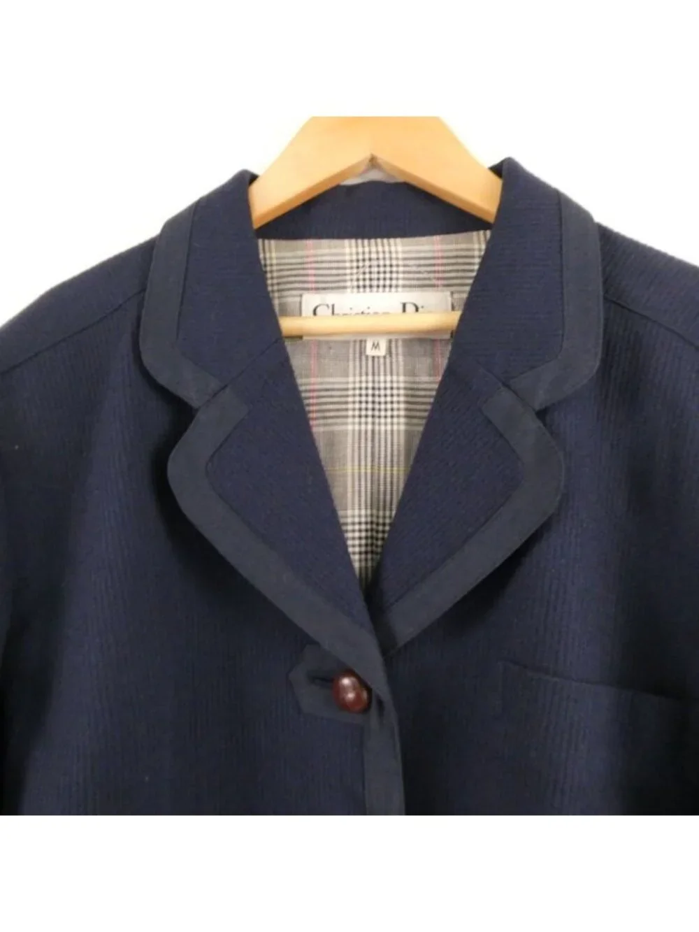 Dior Sports Jacket M Wool Walnut Button Check Lining